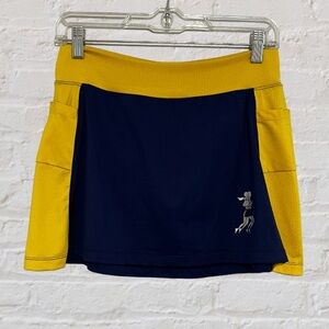 RunningSkirts Navy Gold Ultra Swift Athletic Running Skirt Skort With Briefs
